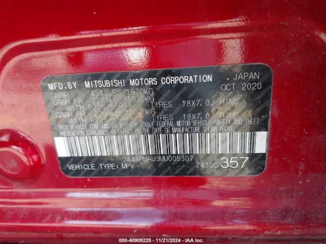 JA4APUAU3MU005307 Mitsubishi Outlander Sport 2.0 Be 2wd/2.0 Es 2wd/2.0 Le 2wd/2.0 S 2wd