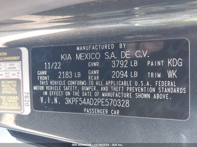 KIA Forte Gt-line 2023 3KPF54AD2PE570328 Image 9