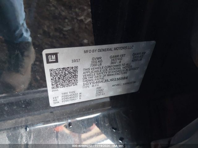 1GYS4BKJ5JR155584 Cadillac Escalade Luxury