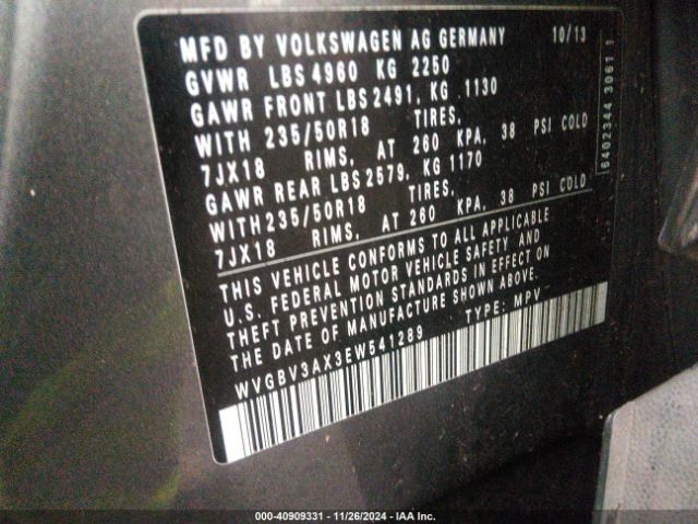WVGBV3AX3EW541289 Volkswagen TIGUAN SE
