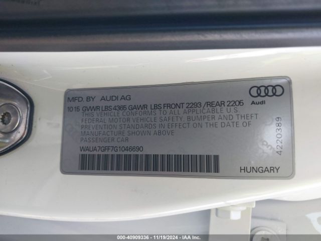WAUA7GFF7G1046690 Audi A3 1.8t Premium