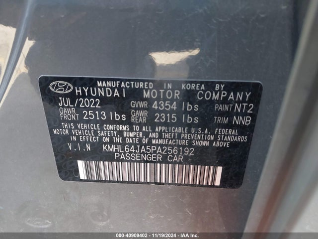KMHL64JA5PA256192 Hyundai SONATA SEL