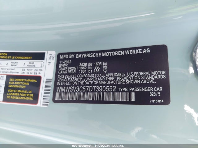 2013 MINI HARDTOP WMWSV3C57DT390552 Photo 8