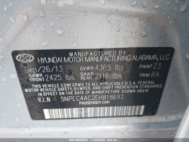 5NPEC4AC2EH818692 Hyundai Sonata Limited