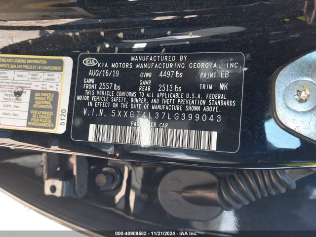 5XXGT4L37LG399043 KIA Optima Lx