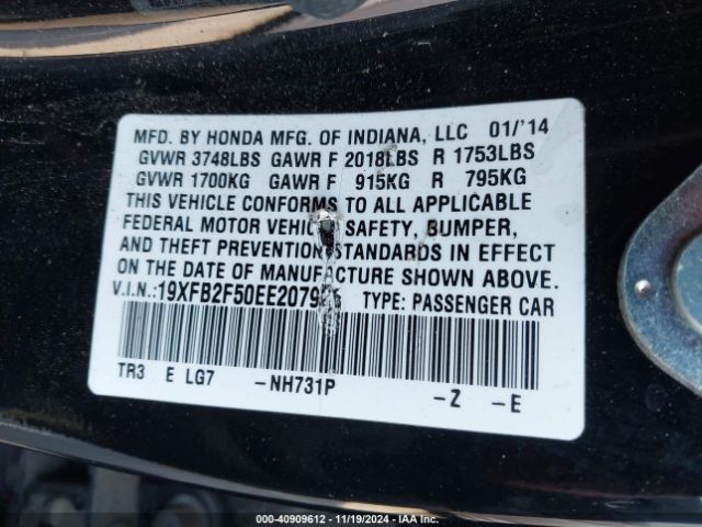 19XFB2F50EE207926 Honda Civic Lx