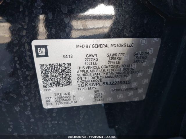 1GKKNPLS9JZ239015 GMC Acadia Denali