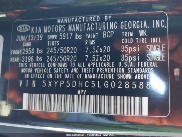 5XYP5DHC5LG028588 KIA Telluride Sx