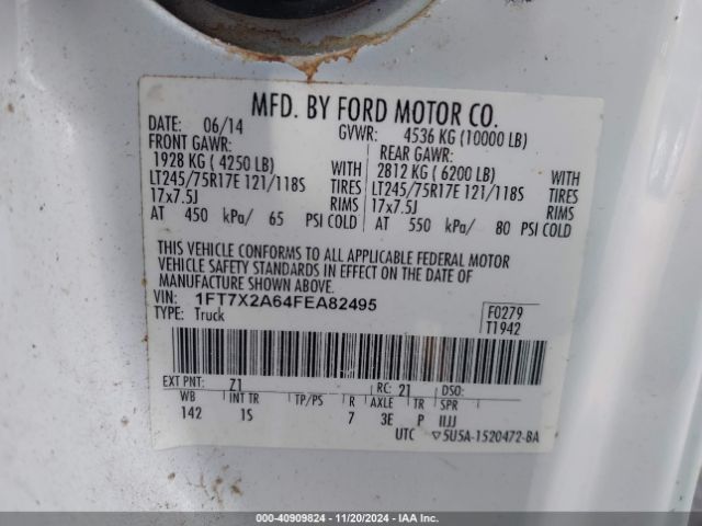 1FT7X2A64FEA82495 Ford F-250 Xl