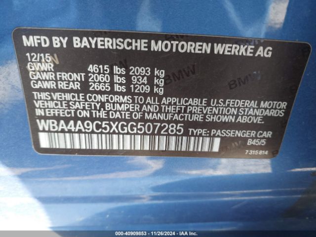 WBA4A9C5XGG507285 BMW 428i Gran Coupe