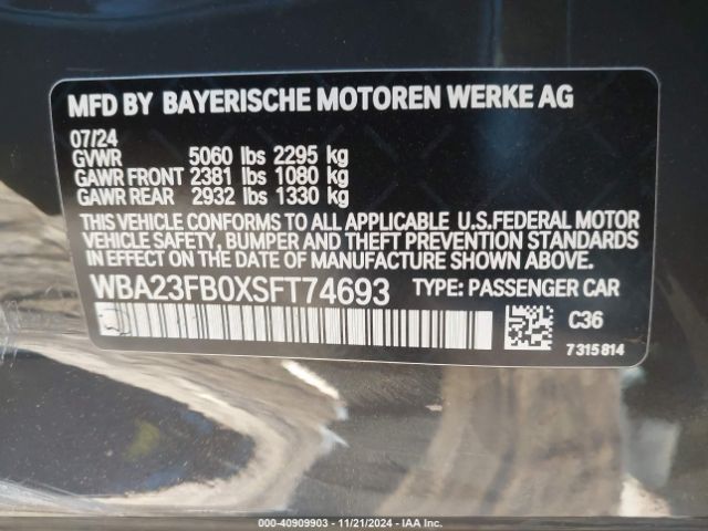 WBA23FB0XSFT74693 BMW 4 Series Gran Coupe 430i