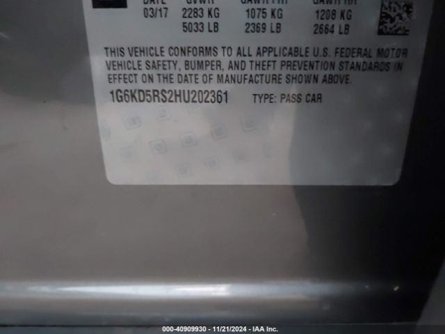 1G6KD5RS2HU202361 Cadillac CT6 LUXURY