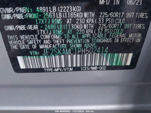 JF2SKAMC1PH502414 Subaru Forester Wilderness