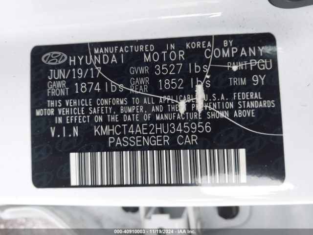 KMHCT4AE2HU345956 Hyundai Accent Value Edition