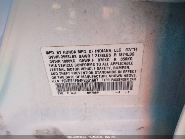 19VDE1F54FE001687 Acura Ilx 2.0l
