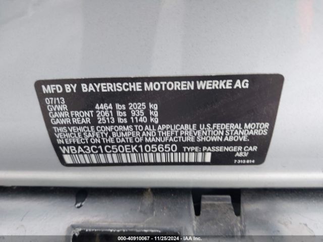 WBA3C1C50EK105650 BMW 328I