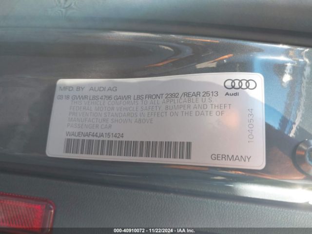 WAUENAF44JA151424 Audi A4 2.0t Premium/2.0t Tech Premium