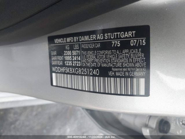 WDDHF5KBXGB251240 Mercedes-Benz E 350