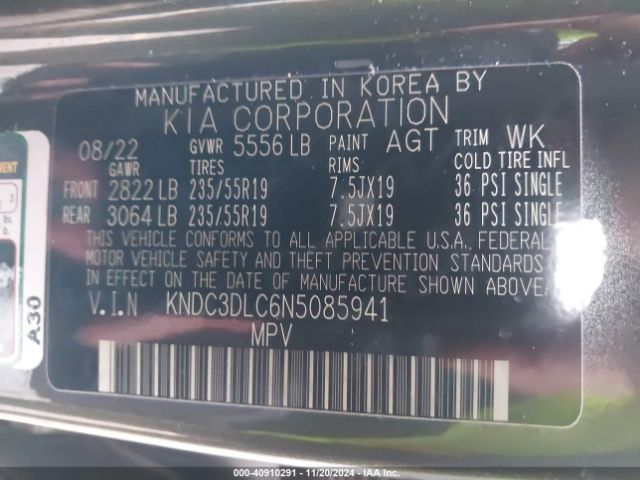 KNDC3DLC6N5085941 KIA Ev6 Wind