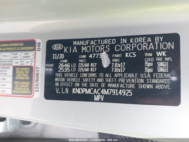 KIA Sportage Lx 2021 KNDPMCAC4M7914925 Image 9