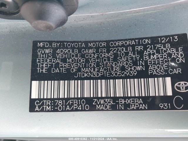 JTDKN3DP1E3052939 Toyota PRIUS PLUG-IN