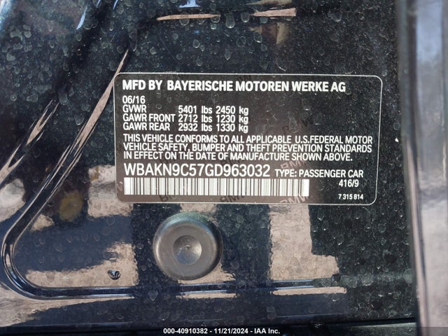 BMW 550i 2016 WBAKN9C57GD963032 Image 9
