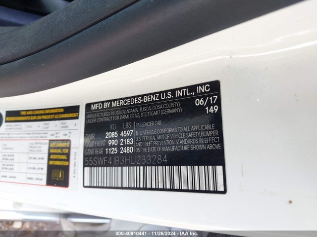 55SWF4JB3HU233284 Mercedes-Benz C 300 Luxury/sport