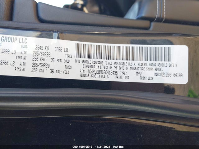Jeep Grand Cherokee Limited 2014 1C4RJEBM1EC412435 Image 9