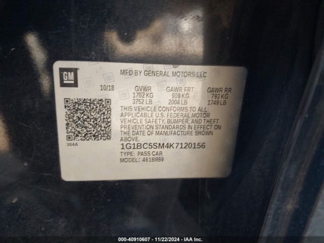 1G1BC5SM4K7120156 Chevrolet CRUZE LS