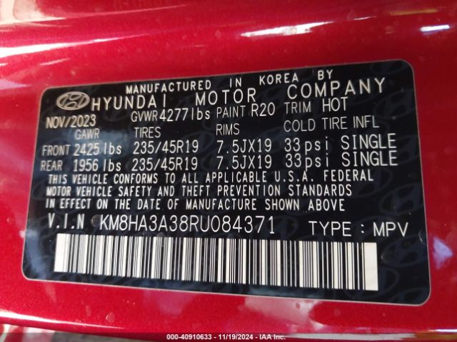 KM8HA3A38RU084371 Hyundai Kona N Line