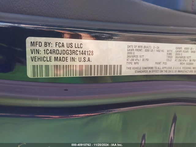 Dodge Durango Gt Plus Awd 2024 1C4RDJDG3RC144128 Image 9