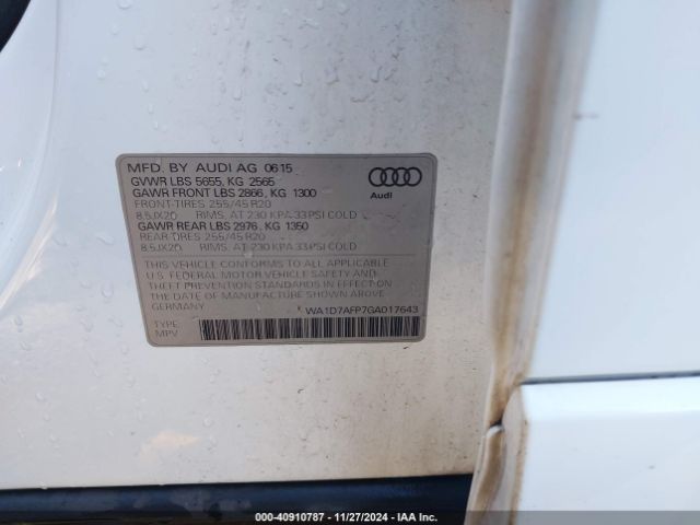 WA1D7AFP7GA017643 Audi Q5 3.0t Premium Plus
