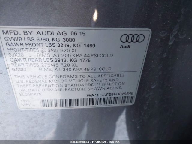 WA1LGAFE5FD029345 Audi Q7 3.0t Premium