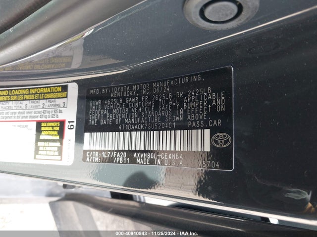 Toyota CAMRY LE 2025 4T1DAACK7SU520401 Image 9
