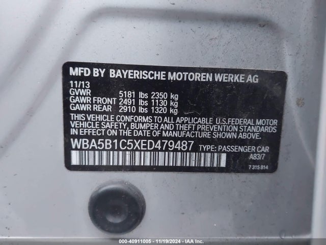 WBA5B1C5XED479487 BMW 535i
