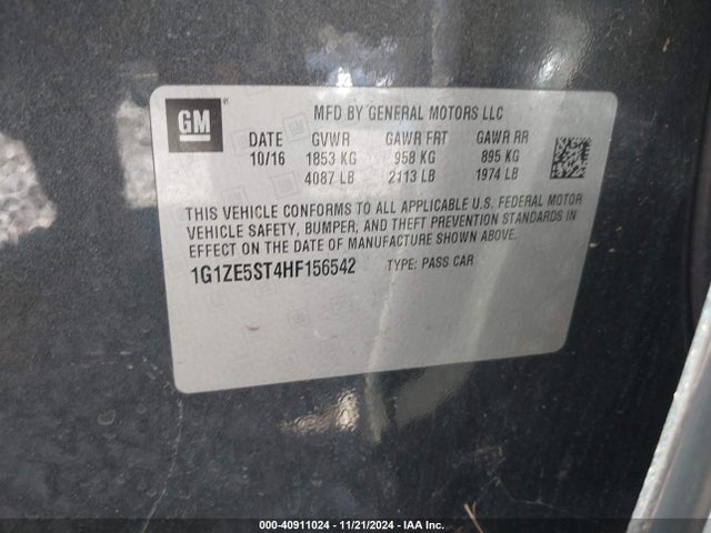 1G1ZE5ST4HF156542 Chevrolet MALIBU 1LT