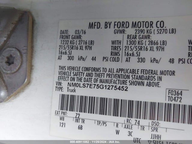 Ford Transit Connect Xl 2016 NM0LS7E75G1275452 Image 9