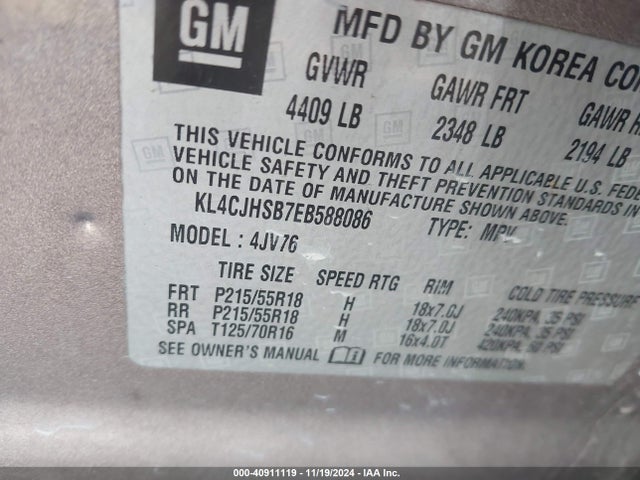 Buick Encore Premium 2014 KL4CJHSB7EB588086 Image 9