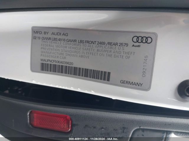WAUFNCF50KA039620 Audi A5 45 Premium