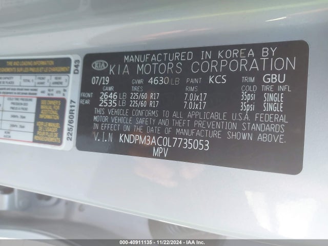 KIA Sportage Lx 2020 KNDPM3AC0L7735053 Image 9