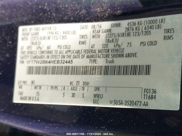 1FT7W2B64HEB32445 Ford F-250 Xl
