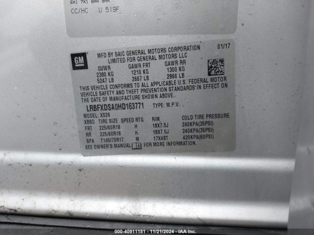 LRBFXDSA0HD163771 Buick Envision Essence