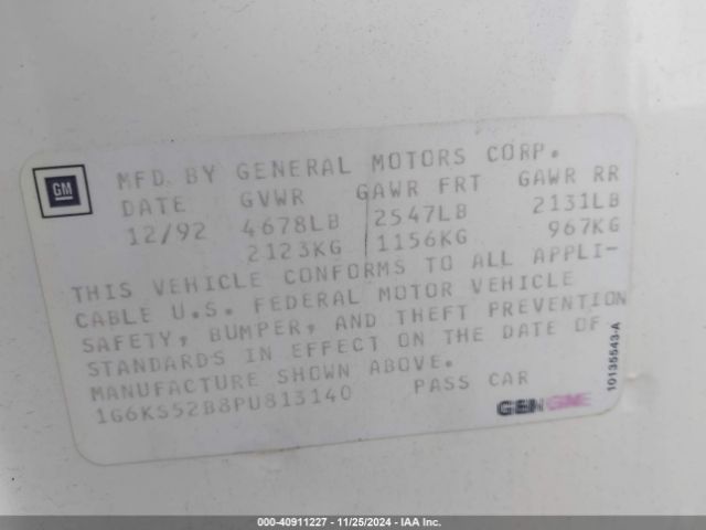 1993 CADILLAC SEVILLE 1G6KS52B8PU813140 Photo 8