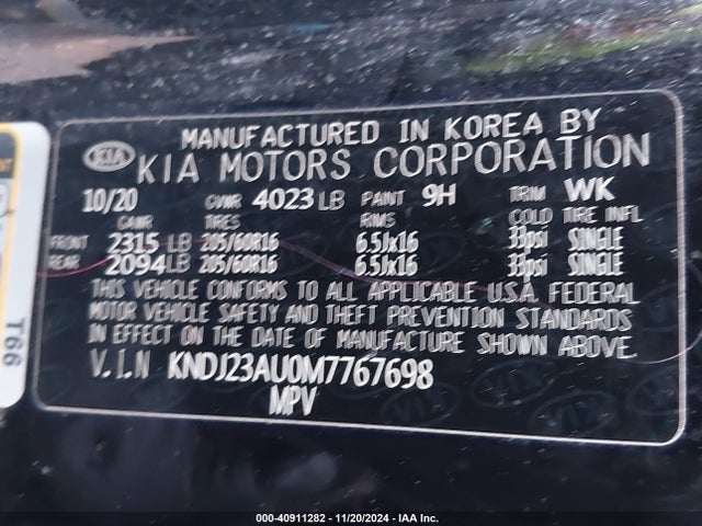 KIA SOUL LX 2021 KNDJ23AU0M7767698 Image 9