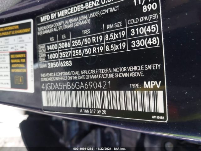 4JGDA5HB6GA690421 Mercedes-Benz Gle 350 4matic