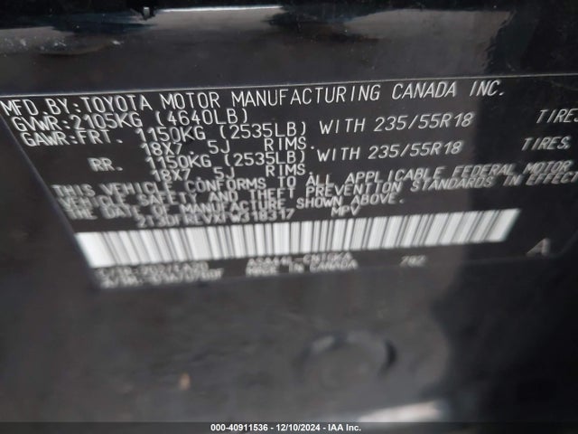 2T3DFREVXFW318317 Toyota Rav4 Limited
