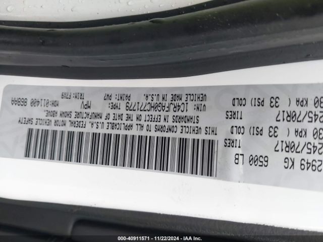 1C4RJFAG0HC771779 Jeep Grand Cherokee Laredo 4x4