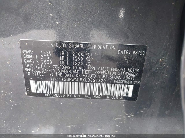 4S3BWAC6XL3033829 Subaru Legacy Premium