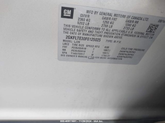 2GKFLTE30F6125025 GMC Terrain Slt-2
