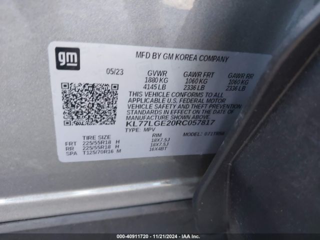 KL77LGE20RC057817 Chevrolet Trax Fwd 1rs